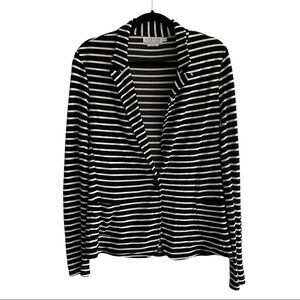 VELVET BY GRAHAM & SPENCER Striped Lightweight Blazer Jacket Blue White L